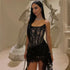 Elegant Lace Strapless See-Through Mini Dress for Women Summer Street Party